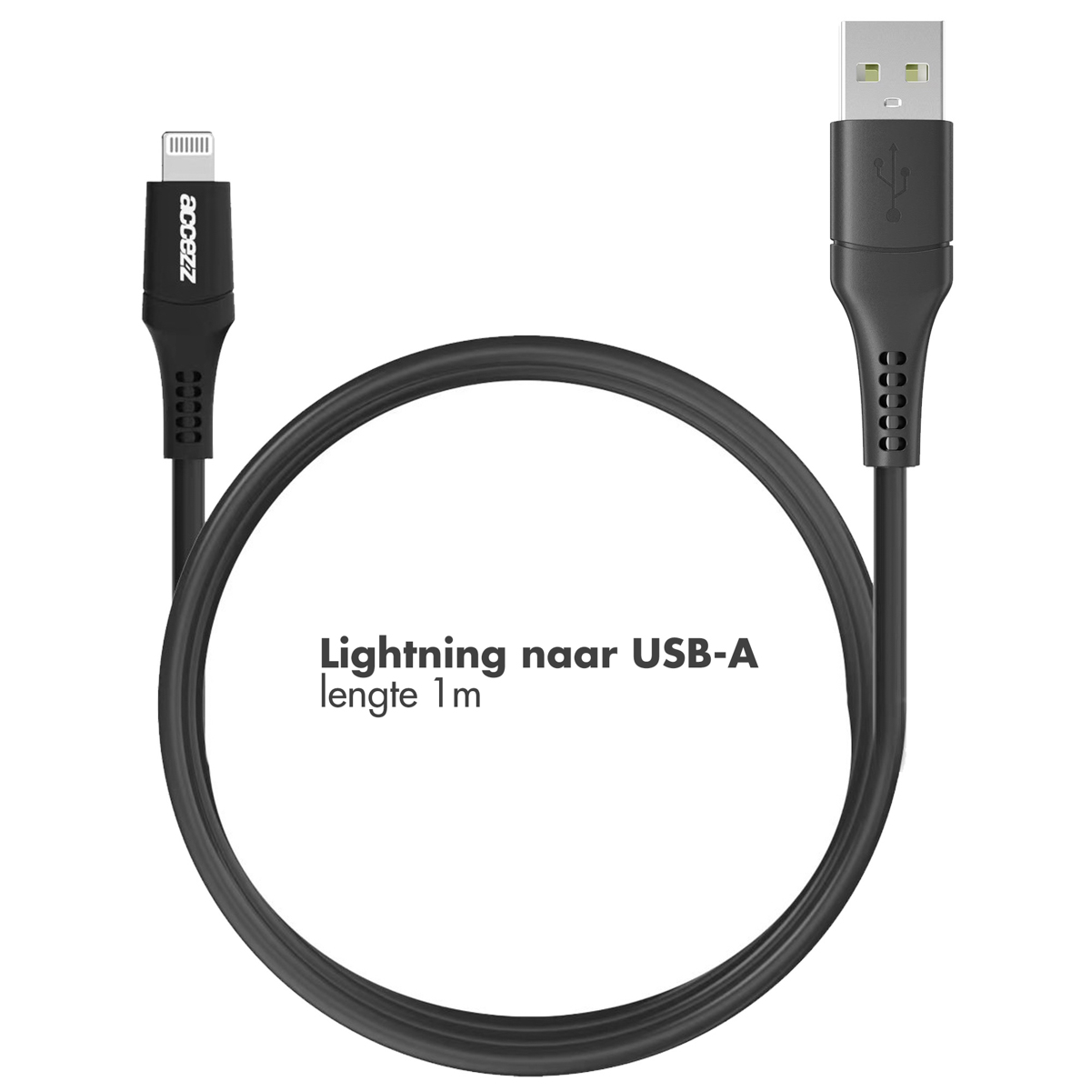 Accezz Lightning naar USB kabel - MFi certificering - 1 meter - Zwart - Afbeelding 4
