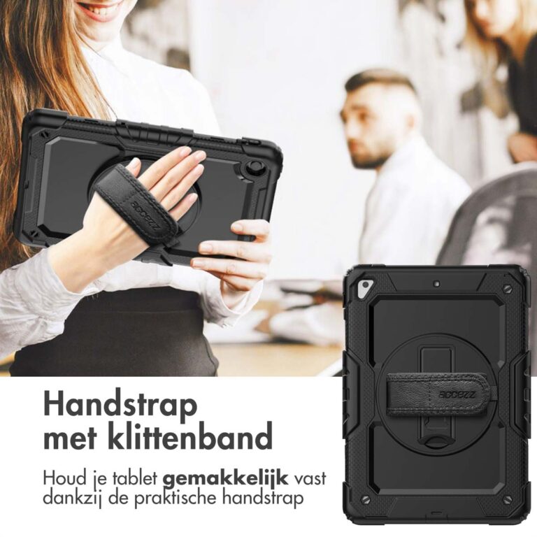 Accezz Rugged Backcover met schouderstrap Apple iPad 6 (2018) 9.7 inch / iPad 5 (2017) 9.7 inch - Zwart - Afbeelding 5