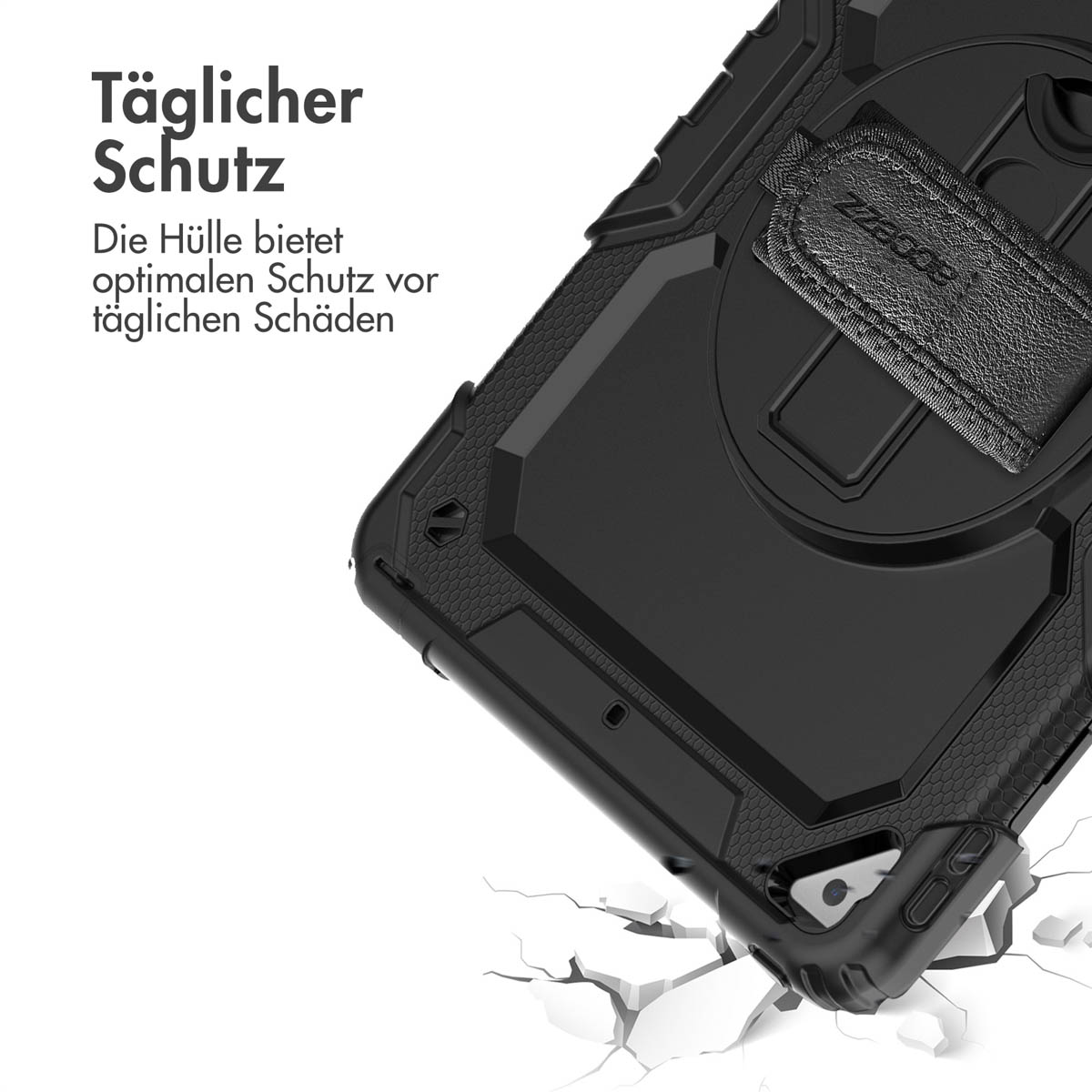 Accezz Rugged Backcover met schouderstrap Apple iPad Air 3 (2019) / Pro 10.5 (2017) - Zwart - Afbeelding 5