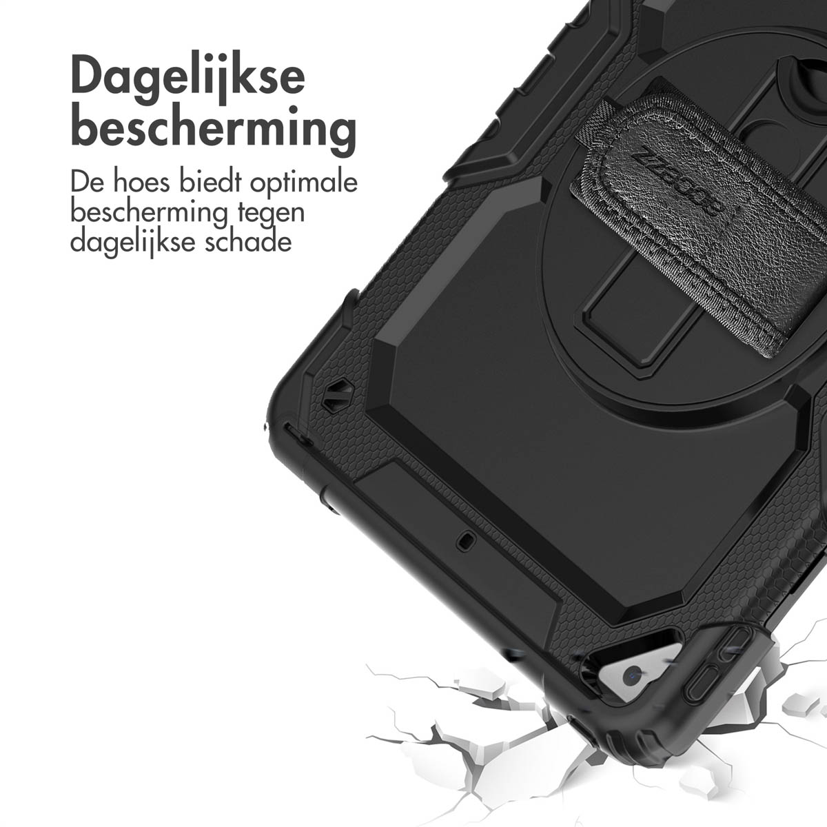 Accezz Rugged Backcover met schouderstrap Apple iPad Air 3 (2019) / Pro 10.5 (2017) - Zwart - Afbeelding 6