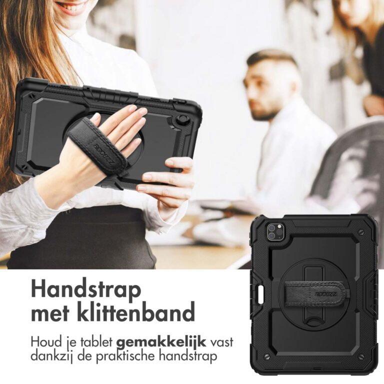 Accezz Rugged Backcover met schouderstrap Apple iPad Air 5 (2022) / Air 4 (2020) - Zwart - Afbeelding 5