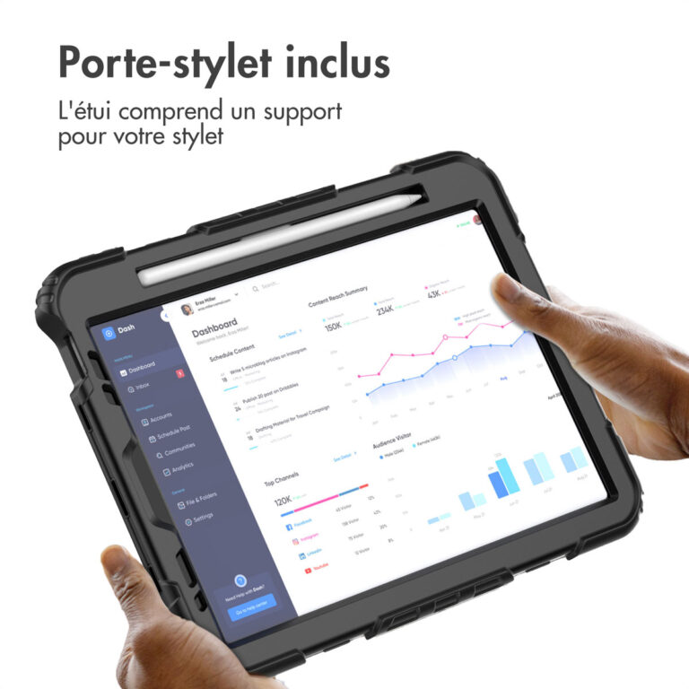Accezz Rugged Backcover met schouderstrap Apple iPad Air 5 (2022) / Air 4 (2020) - Zwart - Afbeelding 8