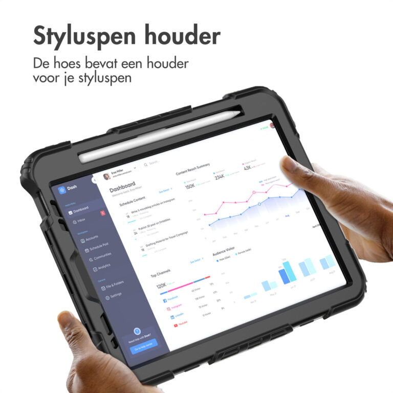 Accezz Rugged Backcover met schouderstrap Apple iPad Air 5 (2022) / Air 4 (2020) - Zwart - Afbeelding 2