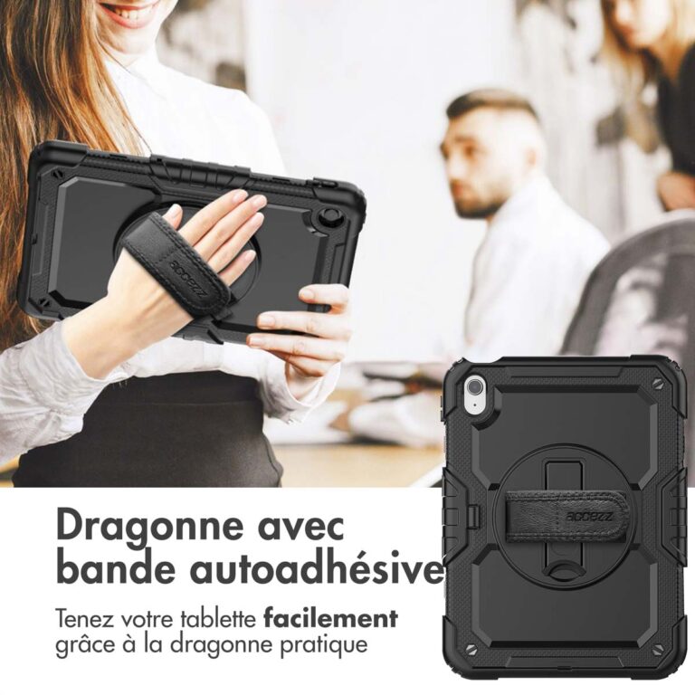 Accezz Rugged Backcover met schouderstrap Apple iPad 11 (2025) 11 inch / iPad 10 (2022) 10.9 inch - Zwart - Afbeelding 10