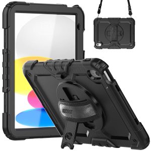 Accezz Rugged Backcover met schouderstrap Apple iPad 11 (2025) 11 inch A16 / iPad 10 (2022) 10.9 inch - Zwart