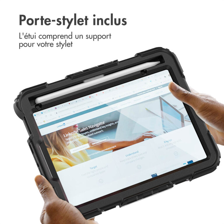 Accezz Rugged Backcover met schouderstrap Apple iPad Mini 7 (2024) / iPad Mini 6 (2021) - Zwart - Afbeelding 8