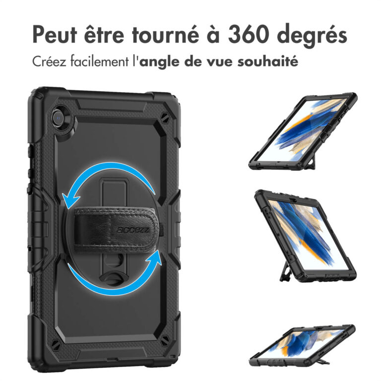Accezz Rugged Backcover met schouderstrap Samsung Galaxy Tab A8 - Zwart - Afbeelding 10