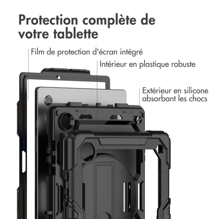 Accezz Rugged Backcover met schouderstrap Samsung Galaxy Tab A8 - Zwart - Afbeelding 7