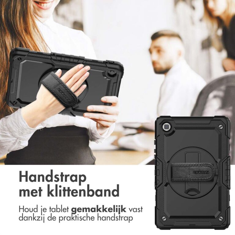 Accezz Rugged Backcover met schouderstrap Samsung Galaxy Tab A7 Lite - Zwart - Afbeelding 5