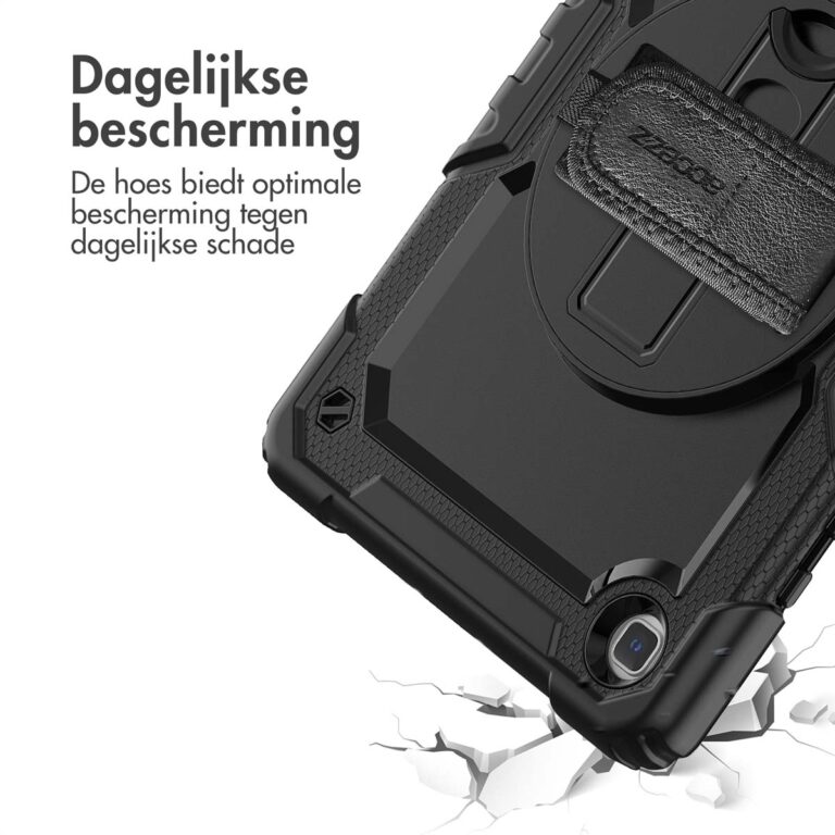Accezz Rugged Backcover met schouderstrap Samsung Galaxy Tab A7 Lite - Zwart - Afbeelding 2