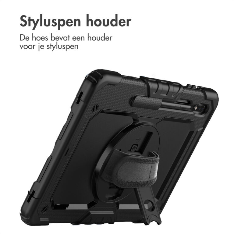 Accezz Rugged Backcover met schouderstrap Samsung Galaxy Tab S8 Plus / S7 Plus / S7 FE - Zwart - Afbeelding 2