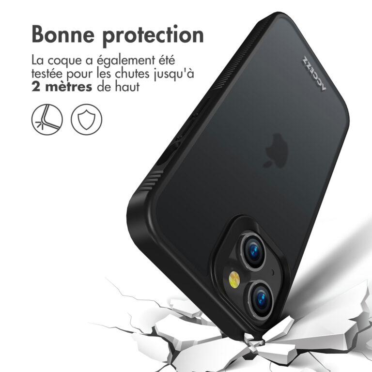 Accezz Rugged Frosted Backcover Apple iPhone 14 - Zwart - Afbeelding 7