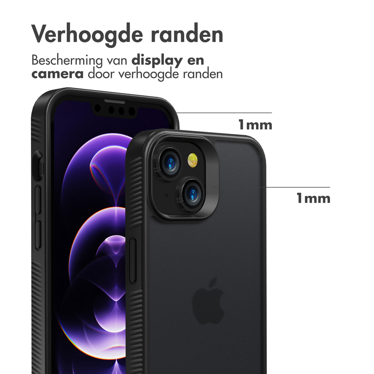 Accezz Rugged Frosted Backcover Apple iPhone 14 - Zwart - Afbeelding 5