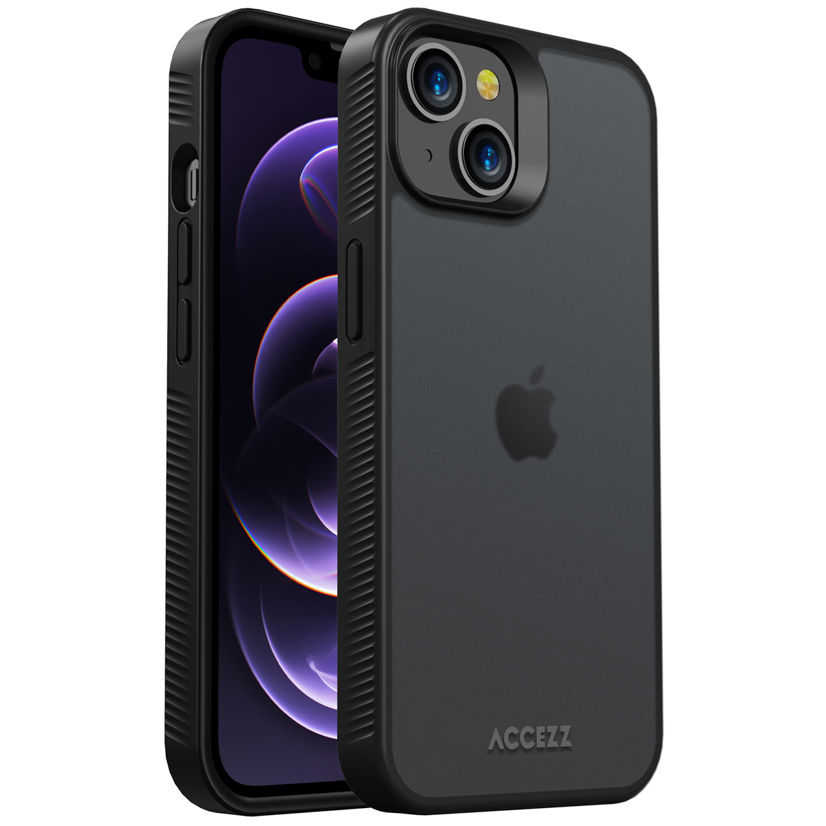 Accezz Rugged Frosted Backcover Apple iPhone 14 - Zwart - Afbeelding 2