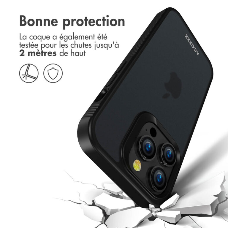 Accezz Rugged Frosted Backcover Apple iPhone 14 Pro - Zwart - Afbeelding 10