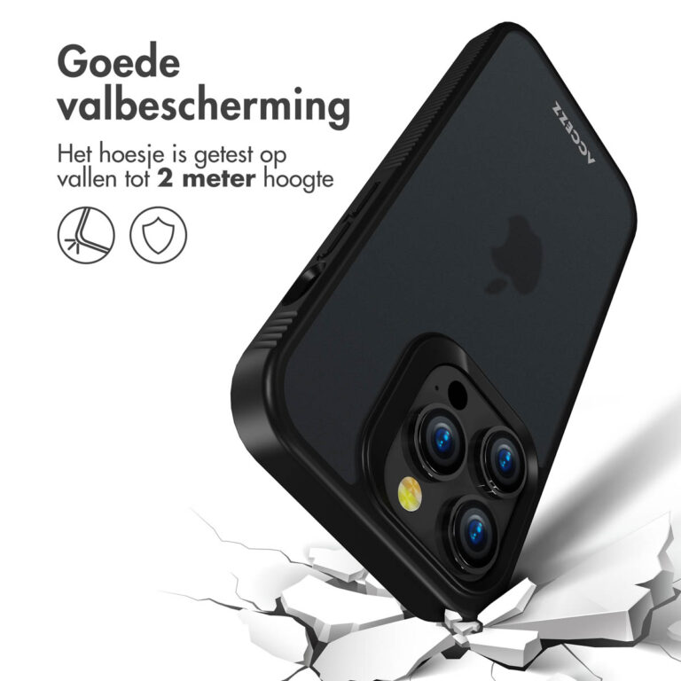 Accezz Rugged Frosted Backcover Apple iPhone 14 Pro - Zwart - Afbeelding 6
