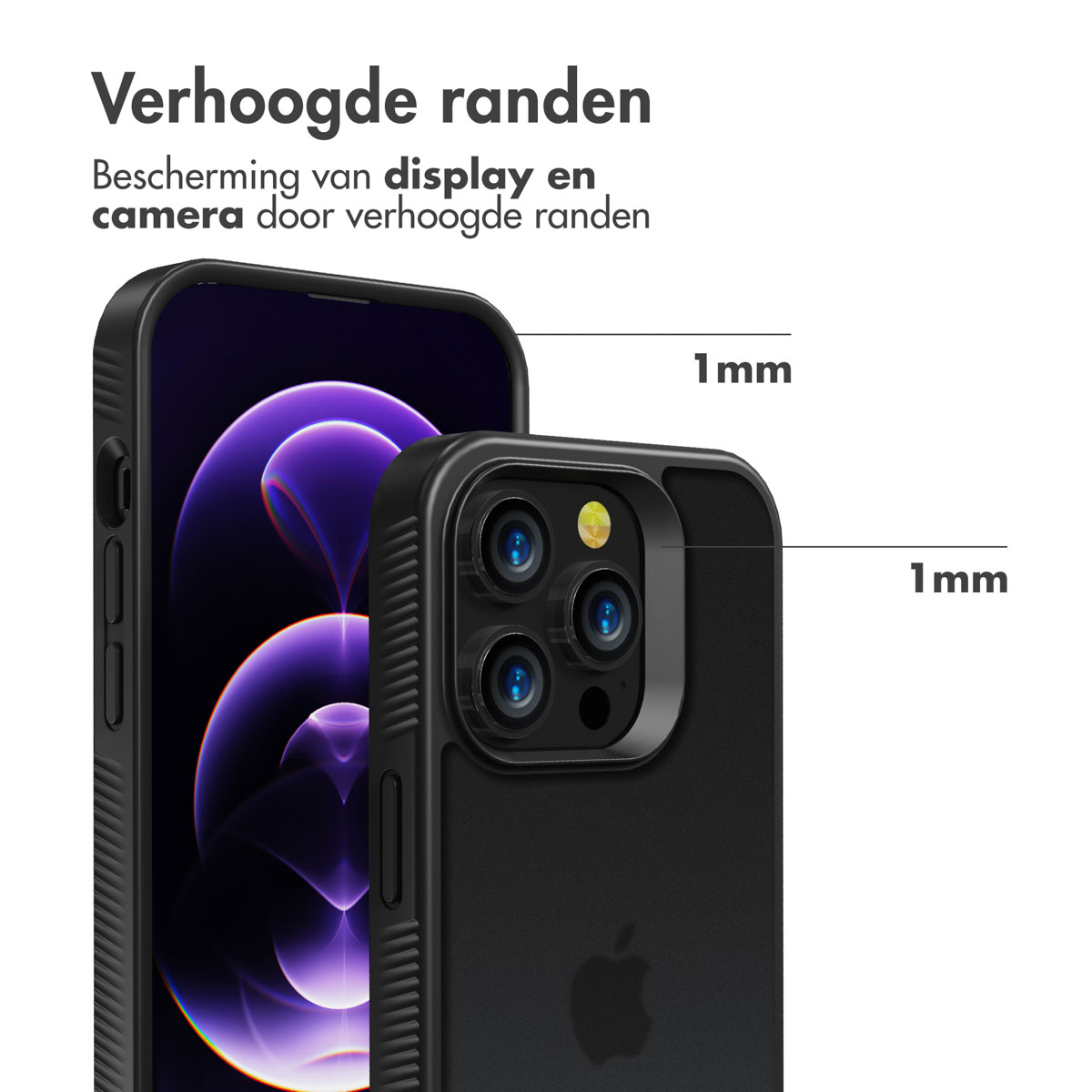 Accezz Rugged Frosted Backcover Apple iPhone 14 Pro - Zwart - Afbeelding 8