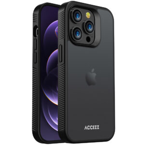 Accezz Rugged Frosted Backcover Apple iPhone 14 Pro - Zwart