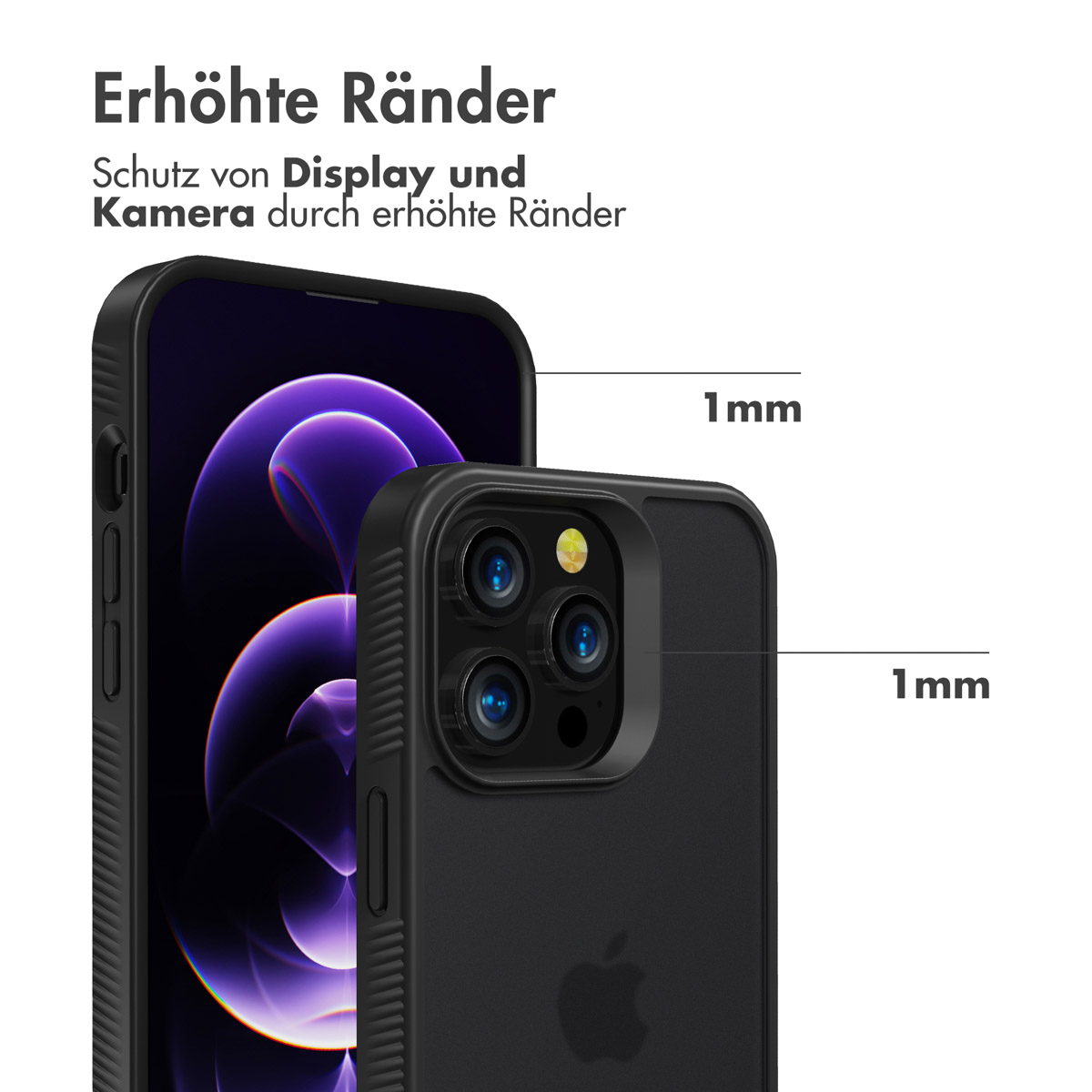 Accezz Rugged Frosted Backcover Apple iPhone 14 Pro Max - Zwart - Afbeelding 9