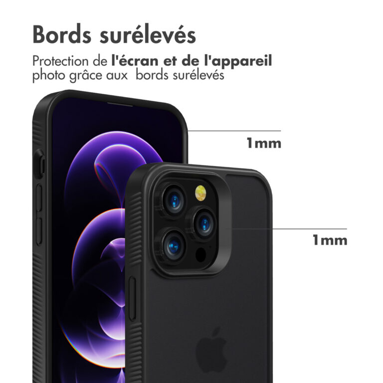Accezz Rugged Frosted Backcover Apple iPhone 14 Pro Max - Zwart - Afbeelding 6