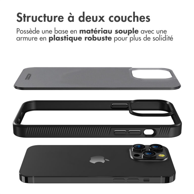 Accezz Rugged Frosted Backcover Apple iPhone 14 Pro Max - Zwart - Afbeelding 5