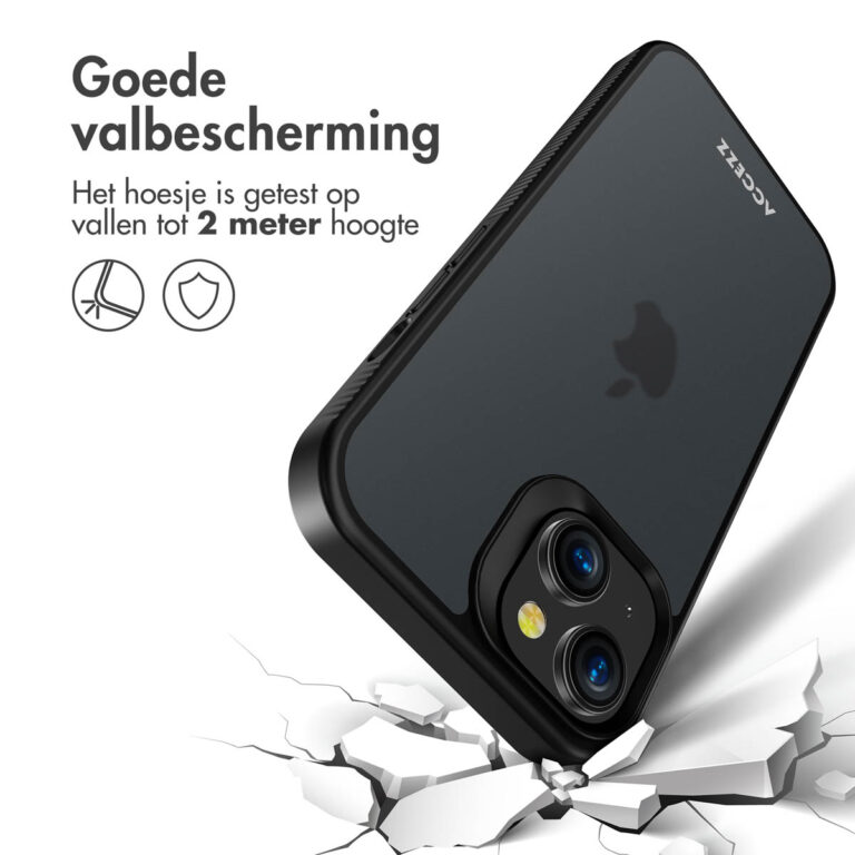 Accezz Rugged Frosted Backcover Apple iPhone 15 - Zwart - Afbeelding 10