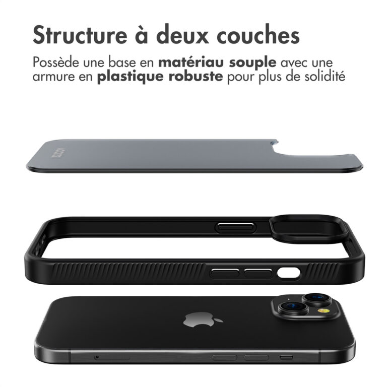 Accezz Rugged Frosted Backcover Apple iPhone 15 - Zwart - Afbeelding 5