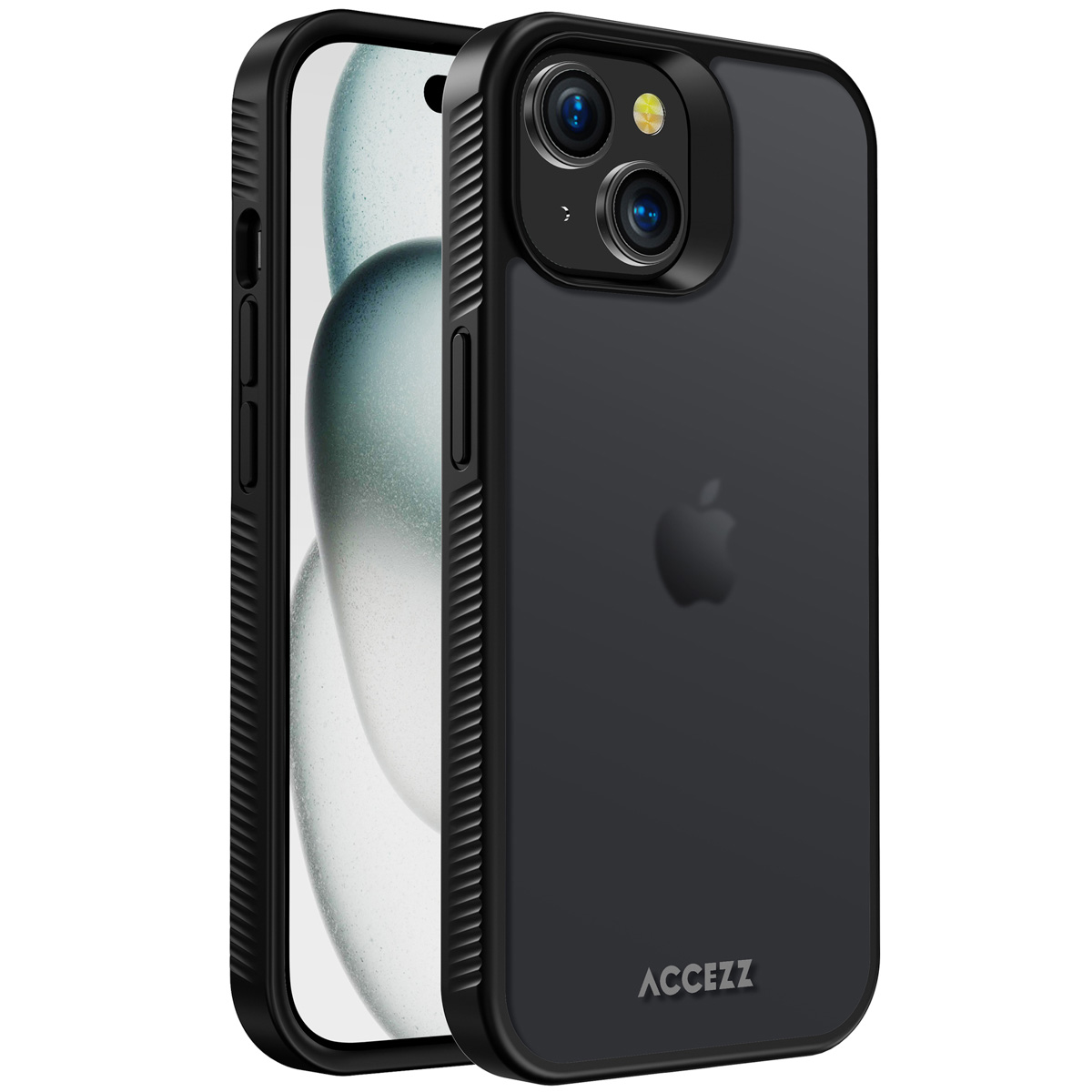 Accezz Rugged Frosted Backcover Apple iPhone 15 - Zwart - Afbeelding 7