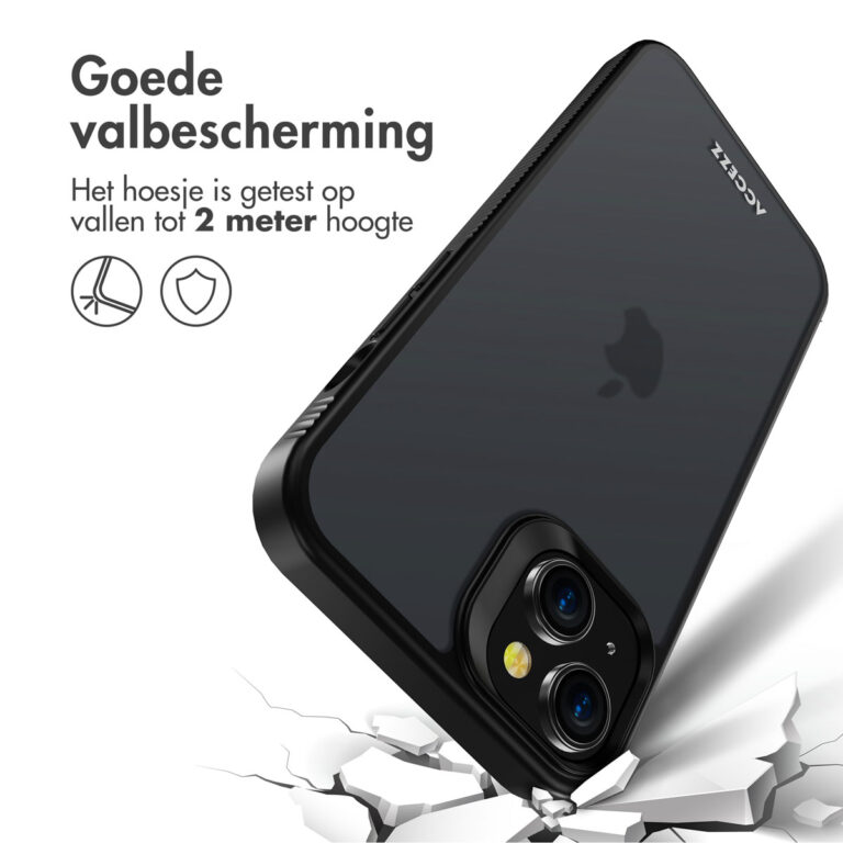 Accezz Rugged Frosted Backcover Apple iPhone 15 Plus - Zwart - Afbeelding 10