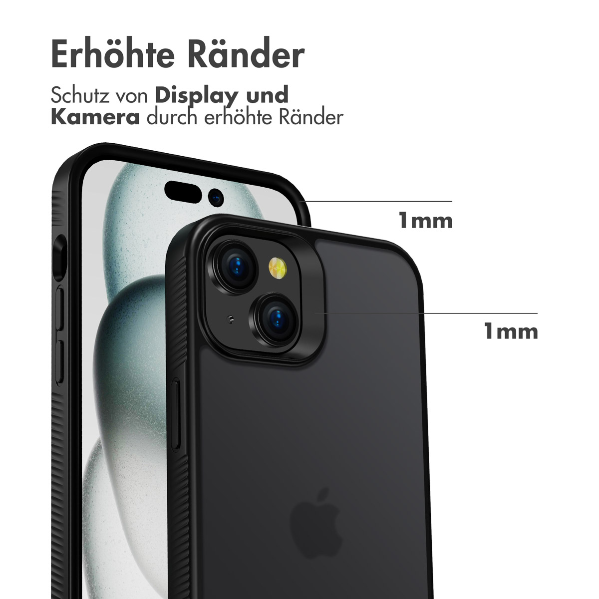 Accezz Rugged Frosted Backcover Apple iPhone 15 Plus - Zwart - Afbeelding 9