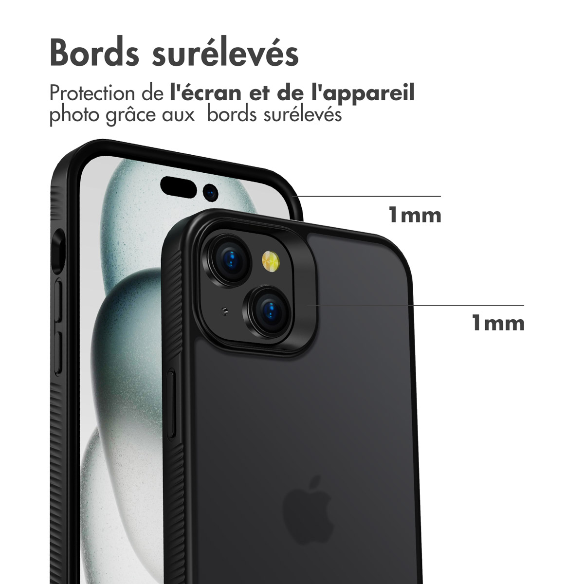 Accezz Rugged Frosted Backcover Apple iPhone 15 Plus - Zwart - Afbeelding 6