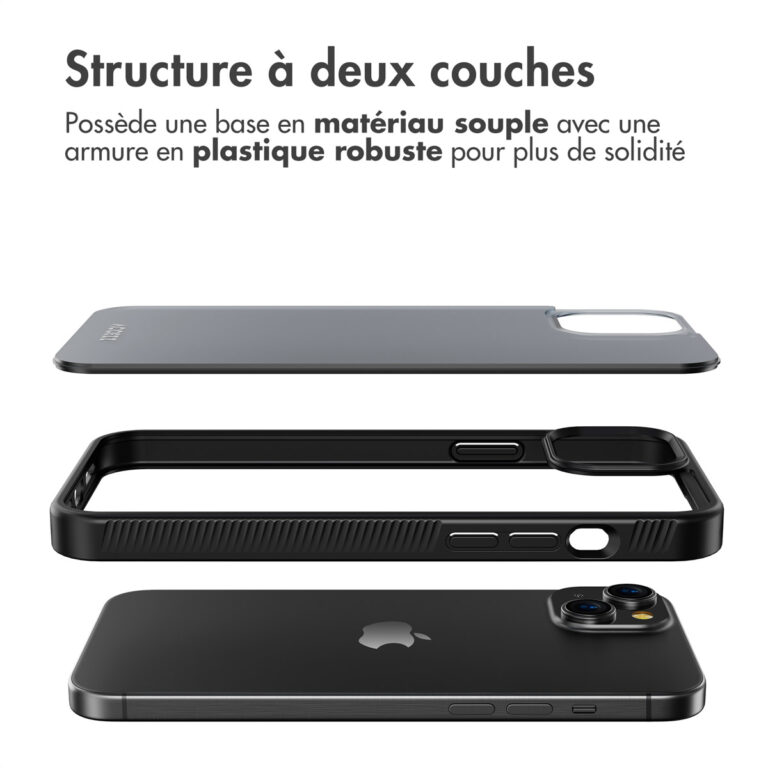 Accezz Rugged Frosted Backcover Apple iPhone 15 Plus - Zwart - Afbeelding 5