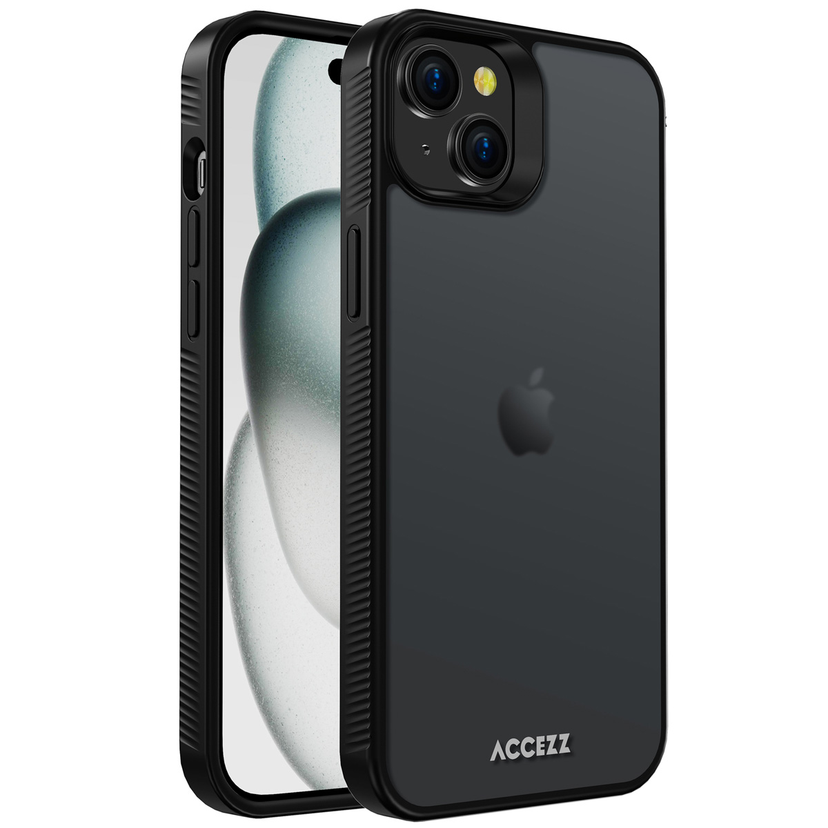 Accezz Rugged Frosted Backcover Apple iPhone 15 Plus - Zwart - Afbeelding 4