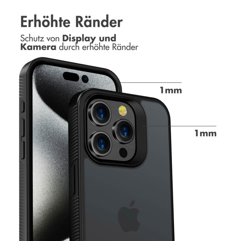 Accezz Rugged Frosted Backcover Apple iPhone 15 Pro - Zwart - Afbeelding 9