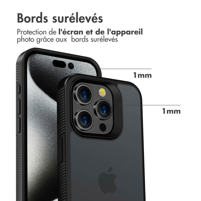 Accezz Rugged Frosted Backcover Apple iPhone 15 Pro - Zwart - Afbeelding 6