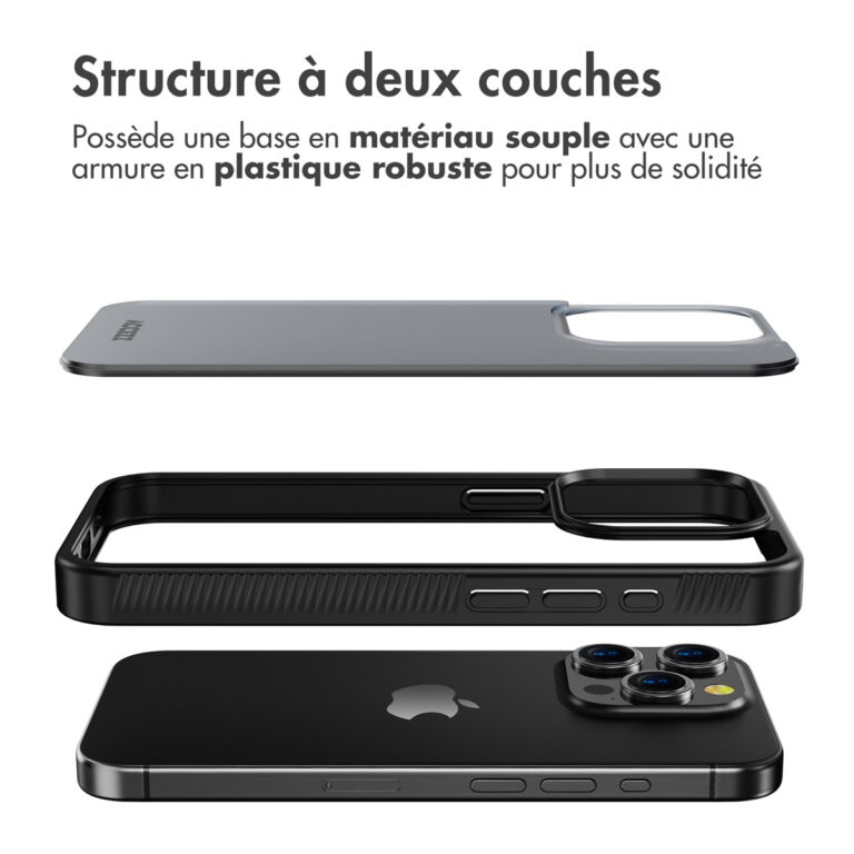 Accezz Rugged Frosted Backcover Apple iPhone 15 Pro - Zwart - Afbeelding 5