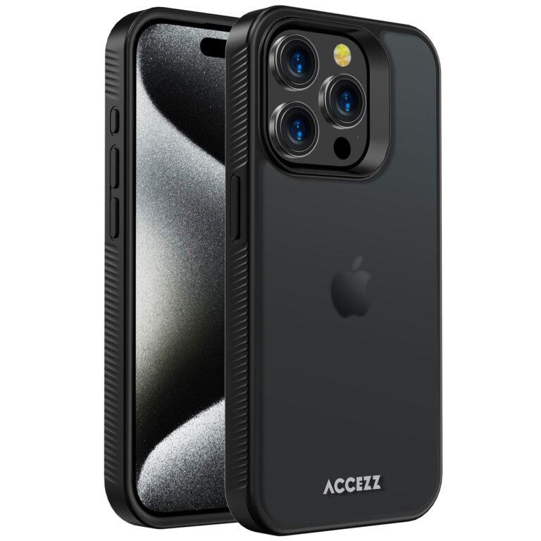 Accezz Rugged Frosted Backcover Apple iPhone 15 Pro - Zwart - Afbeelding 4