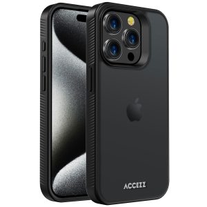 Accezz Rugged Frosted Backcover Apple iPhone 15 Pro - Zwart