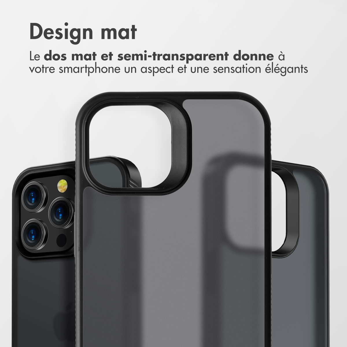 Accezz Rugged Frosted Backcover Apple iPhone 15 Pro Max - Zwart - Afbeelding 6
