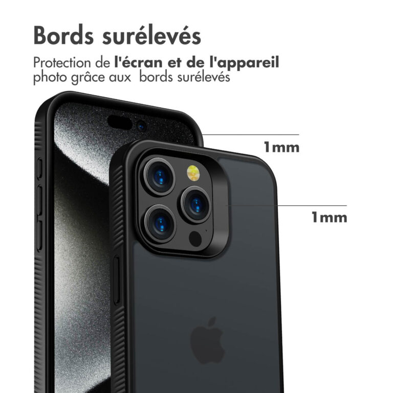 Accezz Rugged Frosted Backcover Apple iPhone 15 Pro Max - Zwart - Afbeelding 6
