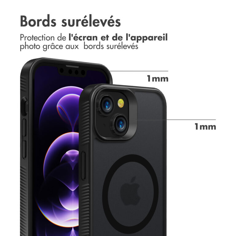 Accezz Rugged Frosted Backcover met MagSafe Apple iPhone 14 - Zwart - Afbeelding 7