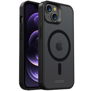 Accezz Rugged Frosted Backcover met MagSafe Apple iPhone 14 - Zwart