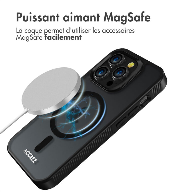 Accezz Rugged Frosted Backcover met MagSafe Apple iPhone 14 Pro - Zwart - Afbeelding 8