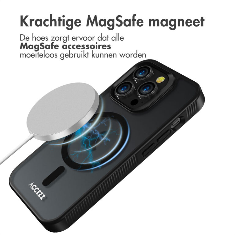 Accezz Rugged Frosted Backcover met MagSafe Apple iPhone 14 Pro - Zwart - Afbeelding 4
