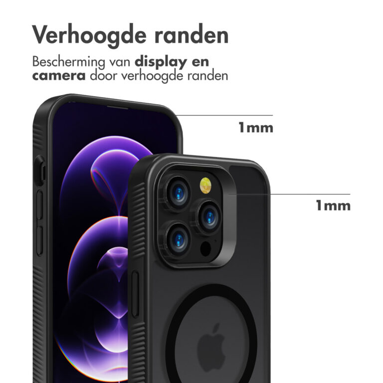 Accezz Rugged Frosted Backcover met MagSafe Apple iPhone 14 Pro - Zwart - Afbeelding 3