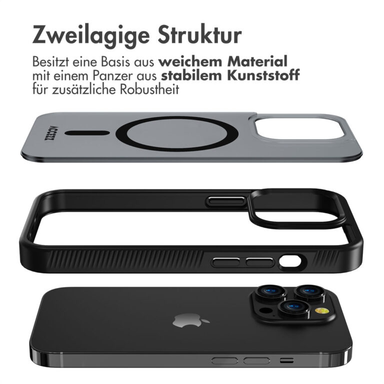 Accezz Rugged Frosted Backcover met MagSafe Apple iPhone 14 Pro - Zwart - Afbeelding 10