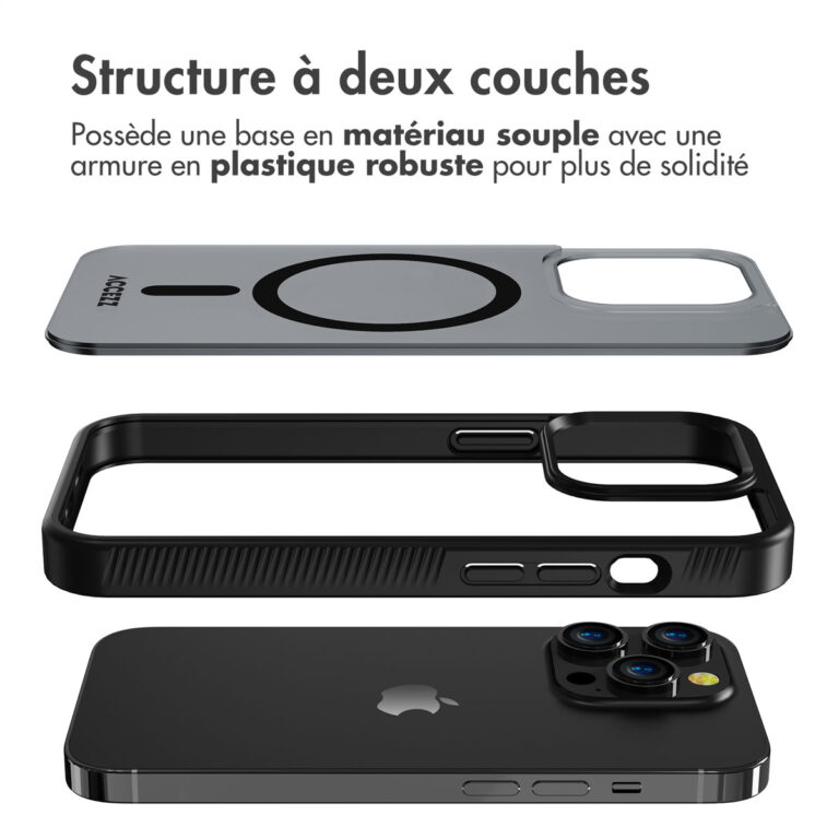Accezz Rugged Frosted Backcover met MagSafe Apple iPhone 14 Pro - Zwart - Afbeelding 6