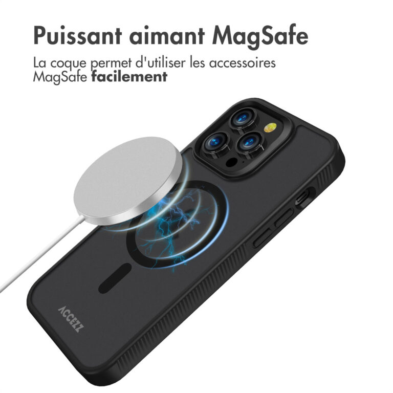 Accezz Rugged Frosted Backcover met MagSafe Apple iPhone 14 Pro Max - Zwart - Afbeelding 8