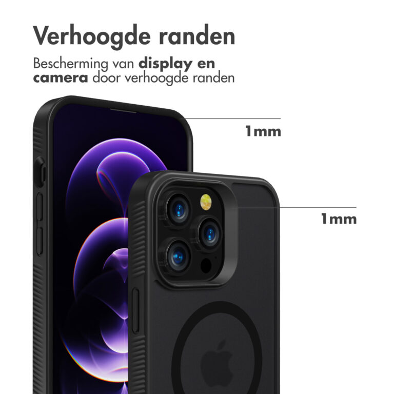 Accezz Rugged Frosted Backcover met MagSafe Apple iPhone 14 Pro Max - Zwart - Afbeelding 3