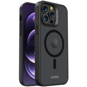 Accezz Rugged Frosted Backcover met MagSafe Apple iPhone 14 Pro Max - Zwart